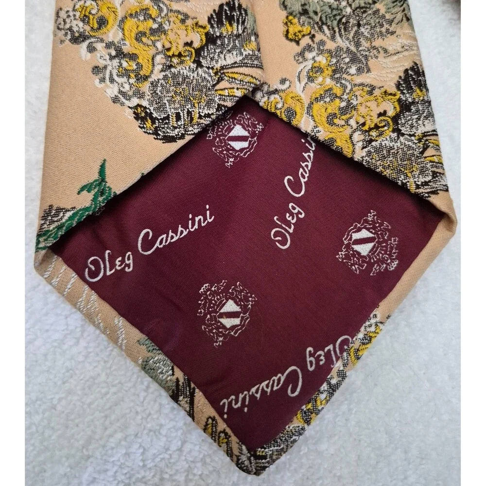 Oleg Cassini Tie Vintage SK Leavitt San Francisco Retro Trees Scenery 1960s